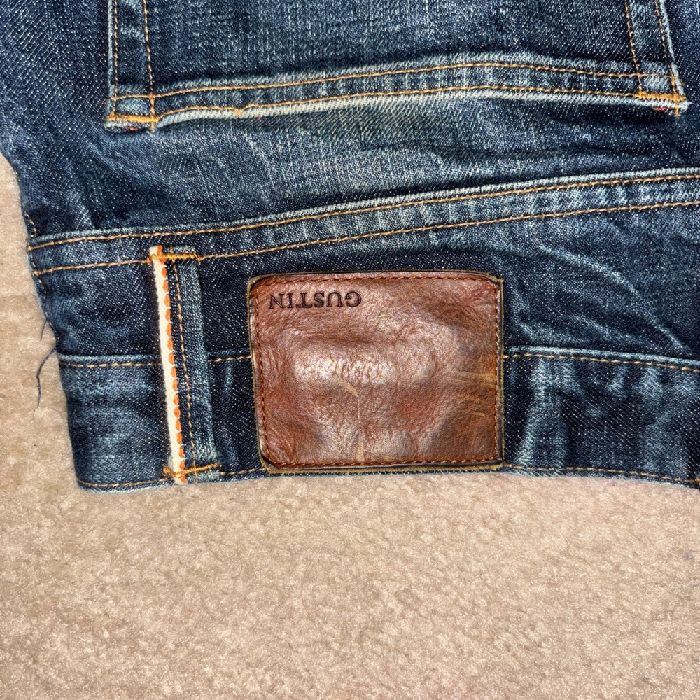 GUSTIN #75 Okayama Straight Jeans Mens Size 38 x 36 Japanese Selvedge Button Fly - Picture 11 of 13